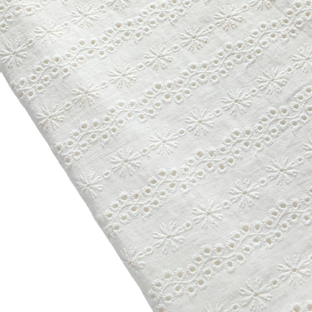 Embroidered Fabric Cutwork All-Over Cotton for Women's Wear Wholesale 5